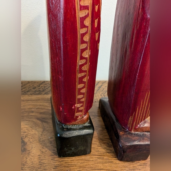 Set of Hand Carved Wooden Andean Motherhood Figurines Folk Art from Ecuador 10" - Picture 9 of 14